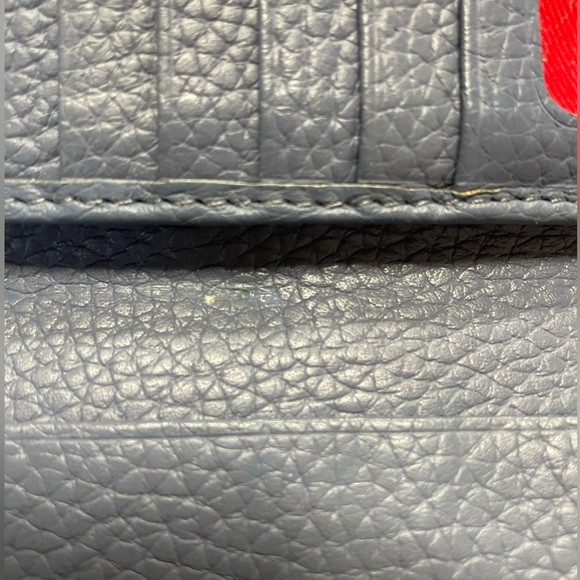 Dooney & Bourke Blue and Brown Leather Trifold Wallet. - Picture 5 of 12